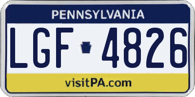 PA license plate LGF4826