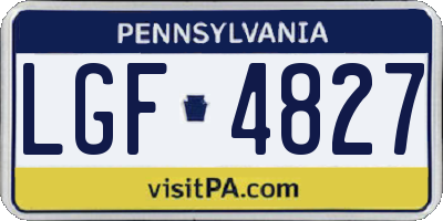 PA license plate LGF4827