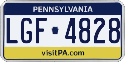 PA license plate LGF4828