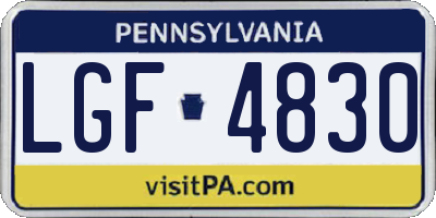 PA license plate LGF4830