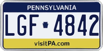 PA license plate LGF4842
