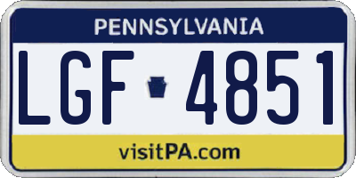 PA license plate LGF4851