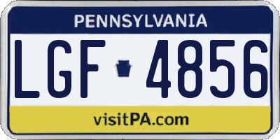 PA license plate LGF4856