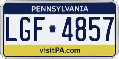 PA license plate LGF4857