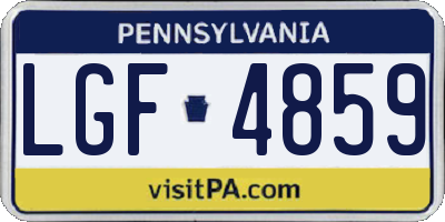 PA license plate LGF4859
