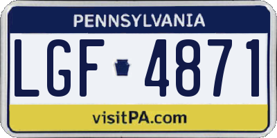 PA license plate LGF4871