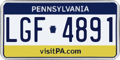 PA license plate LGF4891