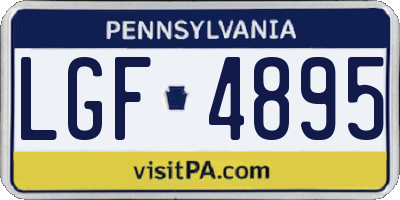 PA license plate LGF4895