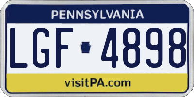PA license plate LGF4898