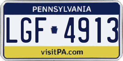 PA license plate LGF4913