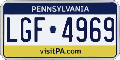 PA license plate LGF4969