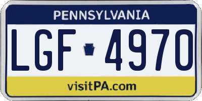PA license plate LGF4970