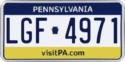 PA license plate LGF4971