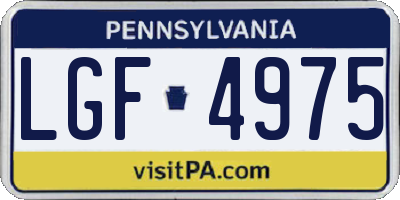 PA license plate LGF4975