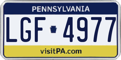 PA license plate LGF4977