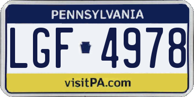 PA license plate LGF4978