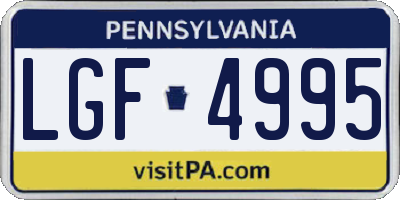 PA license plate LGF4995