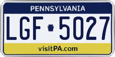 PA license plate LGF5027