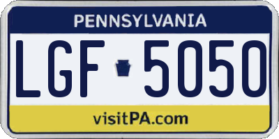 PA license plate LGF5050