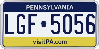 PA license plate LGF5056