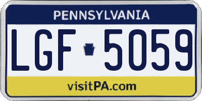 PA license plate LGF5059
