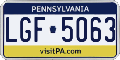 PA license plate LGF5063