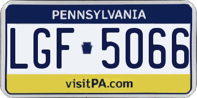 PA license plate LGF5066