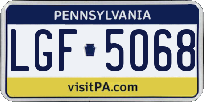 PA license plate LGF5068
