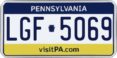 PA license plate LGF5069
