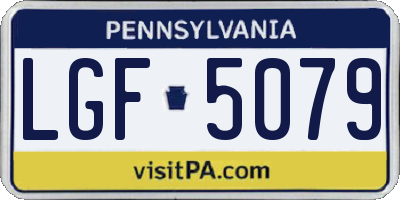PA license plate LGF5079