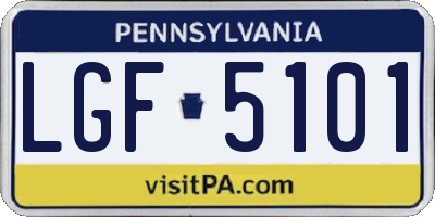 PA license plate LGF5101