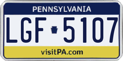 PA license plate LGF5107