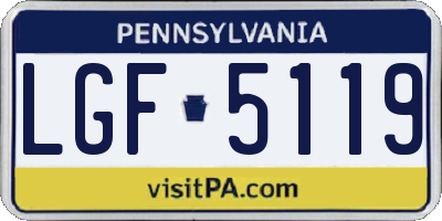 PA license plate LGF5119