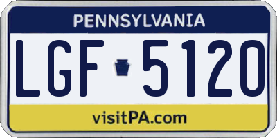 PA license plate LGF5120