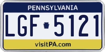 PA license plate LGF5121