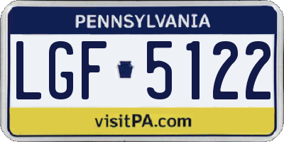 PA license plate LGF5122