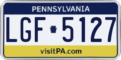 PA license plate LGF5127