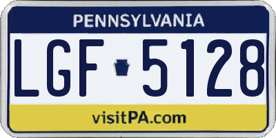 PA license plate LGF5128