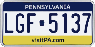 PA license plate LGF5137