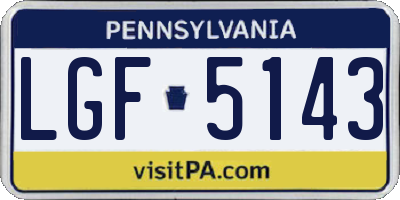 PA license plate LGF5143