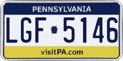 PA license plate LGF5146
