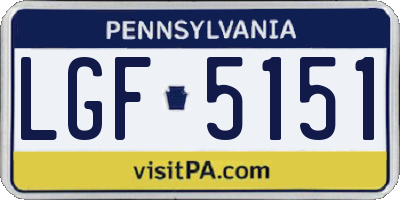 PA license plate LGF5151