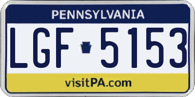 PA license plate LGF5153