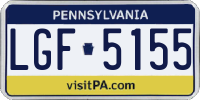PA license plate LGF5155