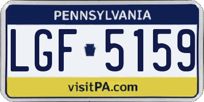PA license plate LGF5159