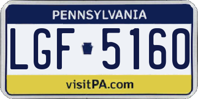 PA license plate LGF5160