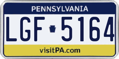 PA license plate LGF5164