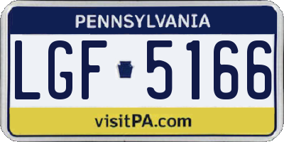 PA license plate LGF5166