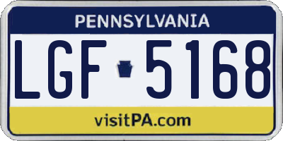 PA license plate LGF5168