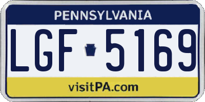 PA license plate LGF5169